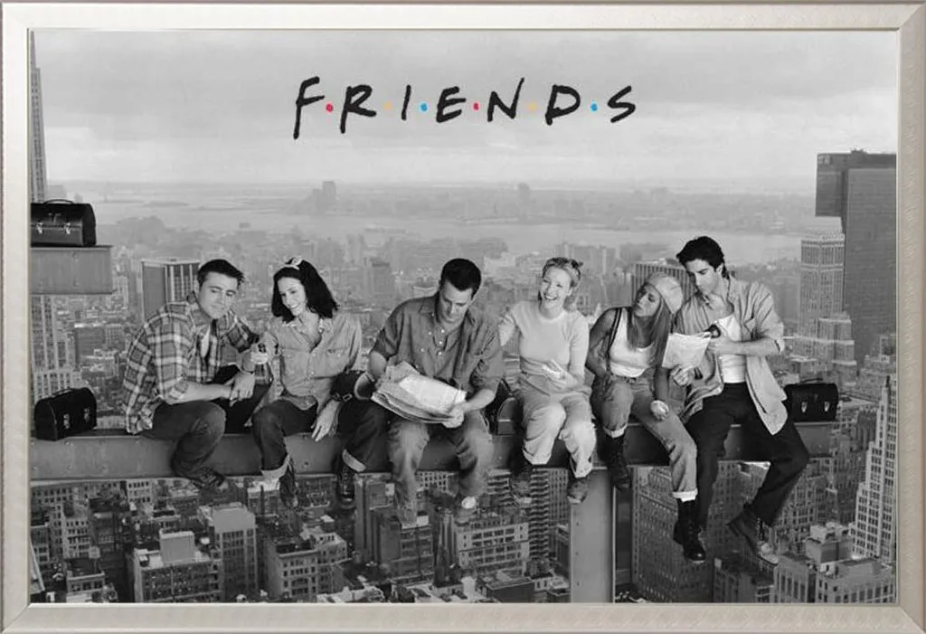 Tableau Friends New York : Cadre Alu Argent Robuste et Vitre Sécurisée