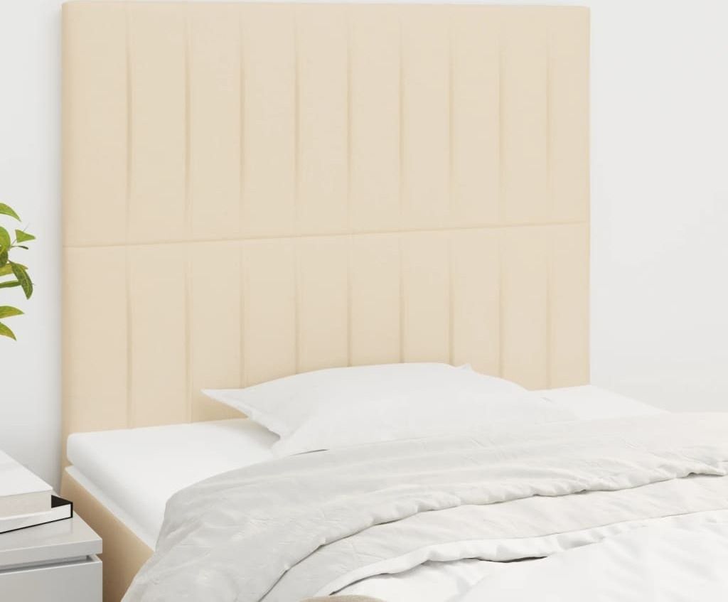Kopfteile 2 Stk. Creme 80x5x78/88 cm Stoff