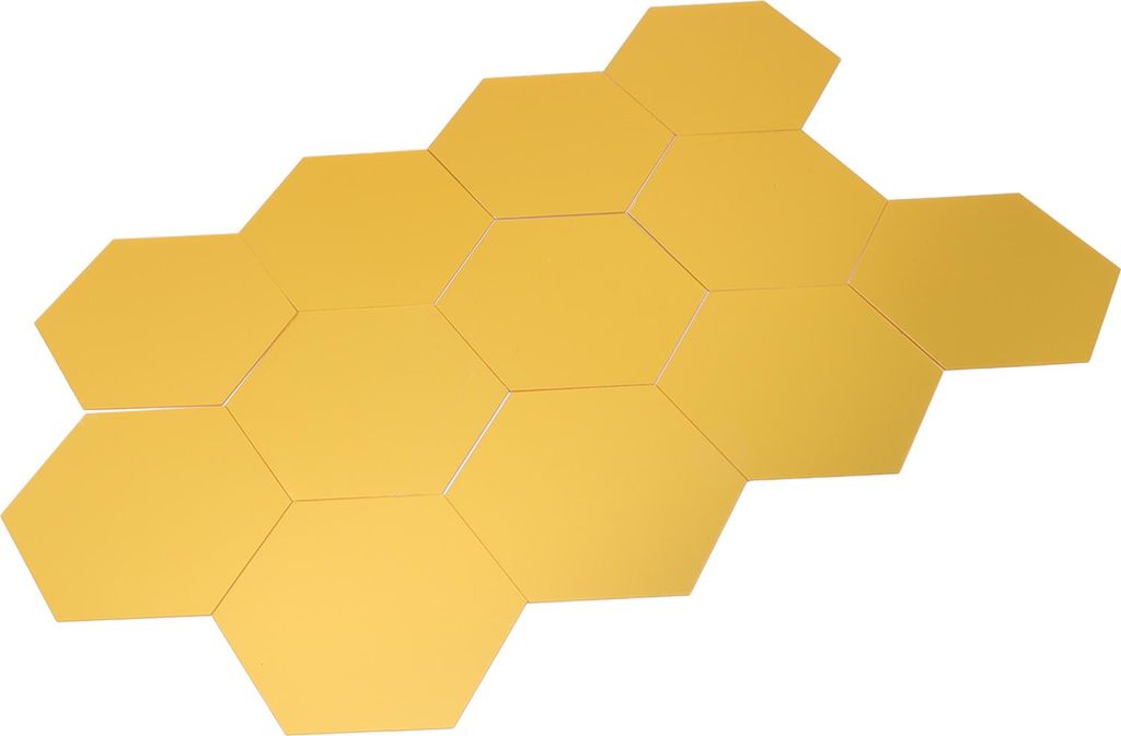 12Pcs Spiegel Wandaufkleber Gold Hex Form große Acrylspiegel Wandaufkleber für Küche Bad Schlafzimmer Wohnzimmer Gold XL15cm