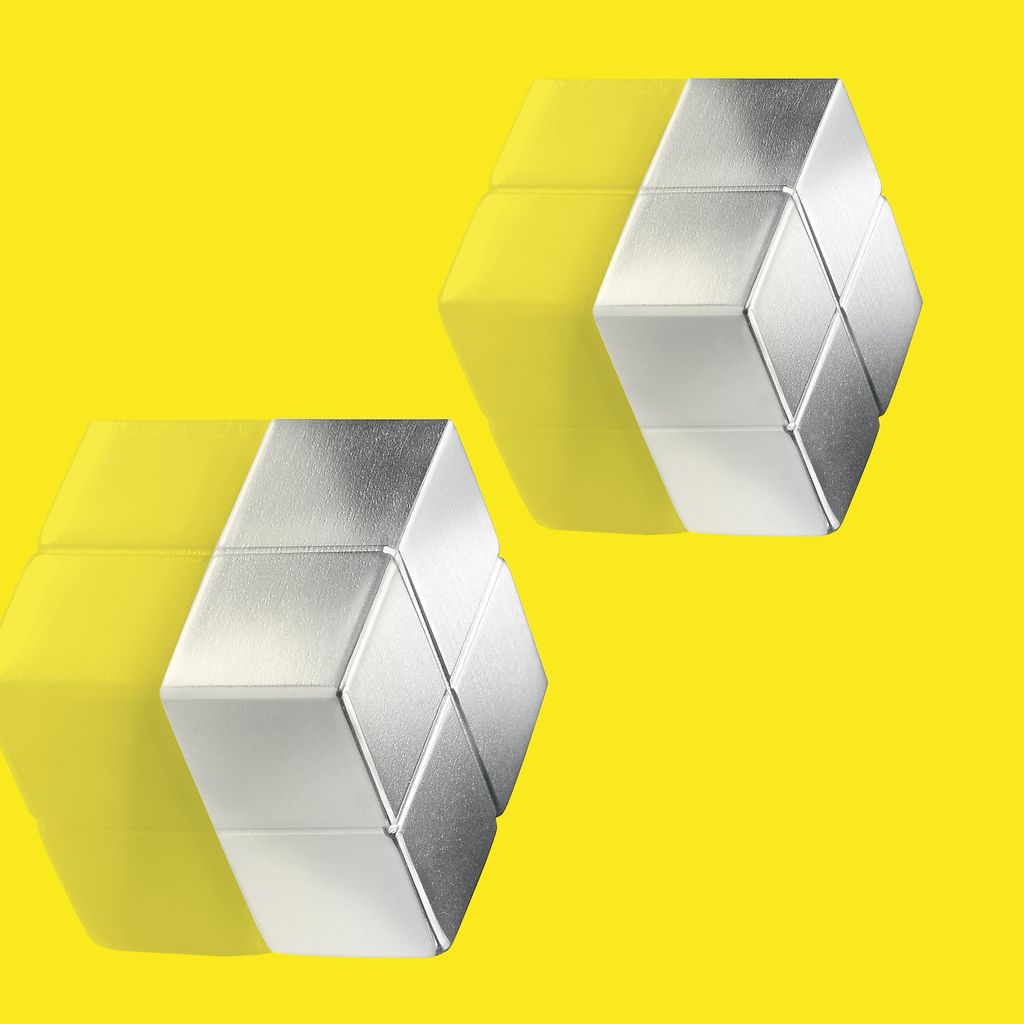 SIGEL BA704 SuperDym-Magnete C10 "Extra-Strong" - bis zu 13 Bl. (A4, 80g/m²) - Cube-Design - 20x20 mm - silber - 2 Stück