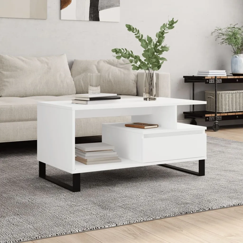 Tavolino da Salotto Maison Exclusive Bianco 90x49x45 cm Legno Moderno