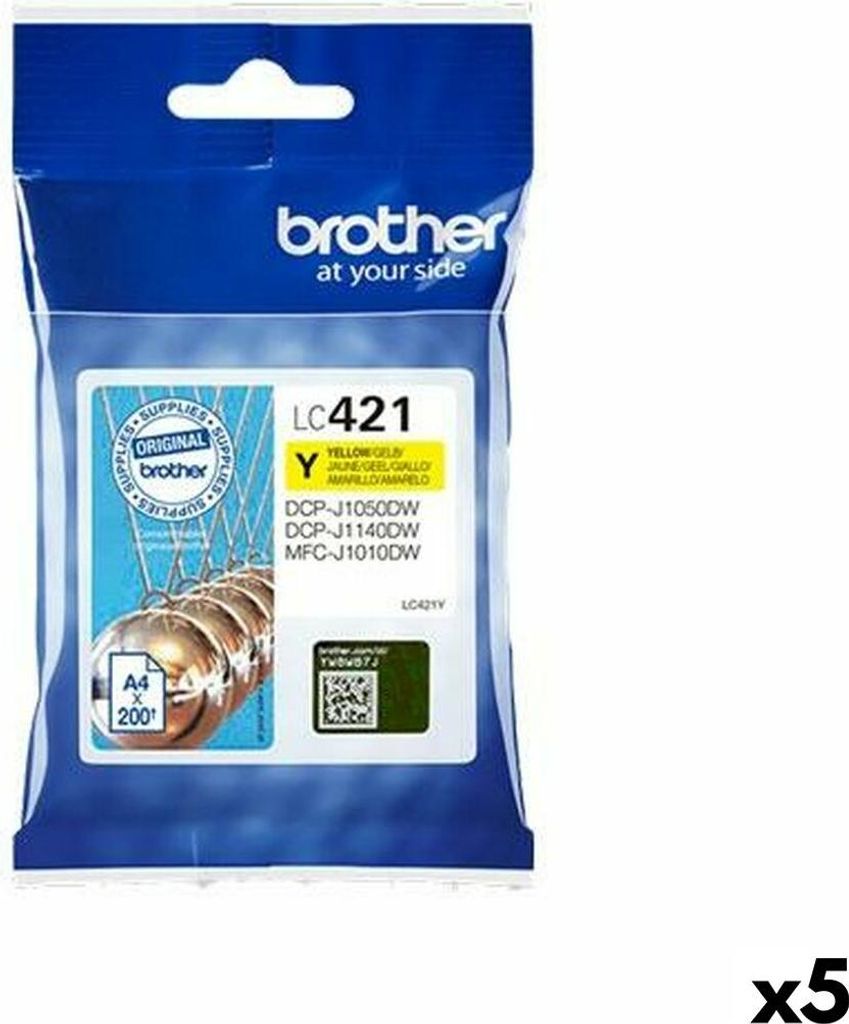Original Tintenpatrone Brother MFC-J1010DW / DCP-J1050DW Gelb (5 Stück)