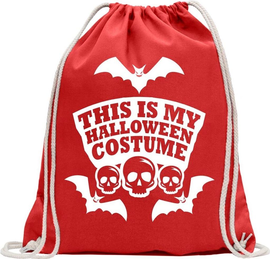 Kiwistar - Turnbeutel - rot - My Halloween Costume II - Fun Rucksack Sport Beutel Gymsack Baumwolle mit Ziehgurt