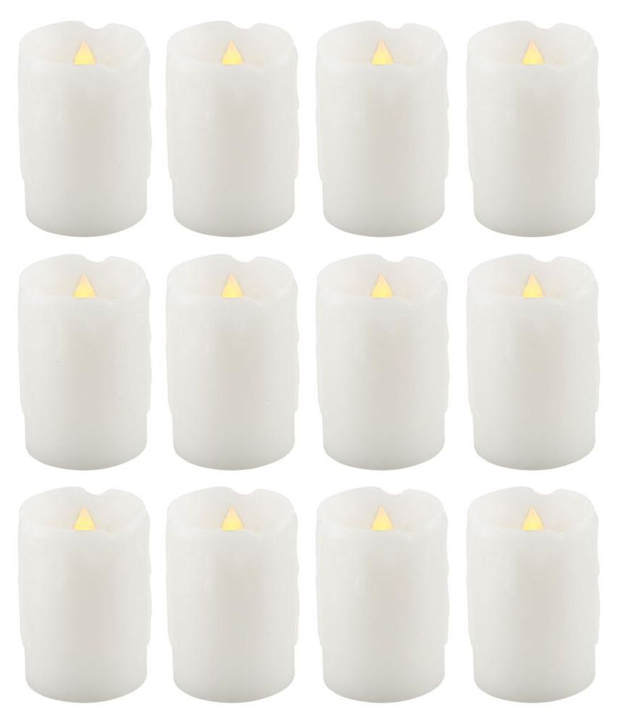 12er Set LED Kerze, Lichtfarbe gelb, H 7,5 cm Produktbild 