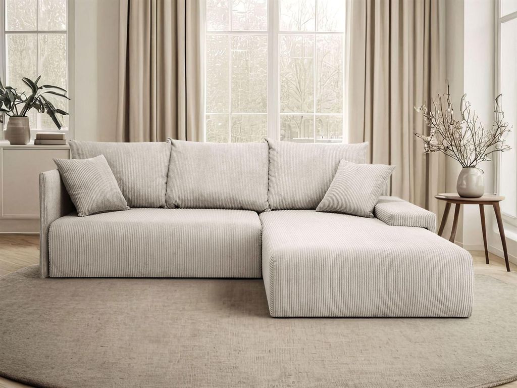 Polster-Ecksofa LAVIO L mit Schlaffunktion und Bettkasten Anafi 22