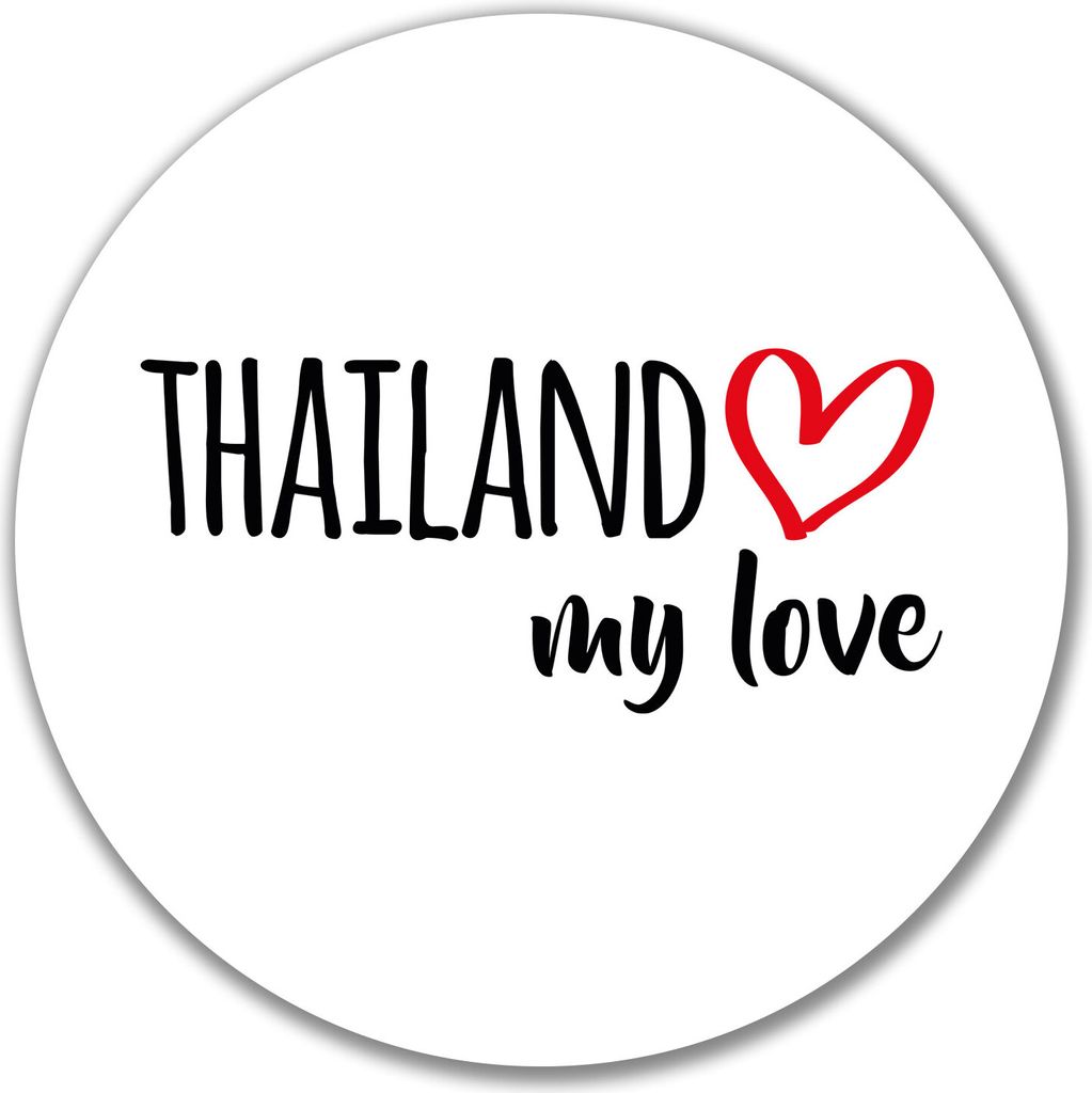 Huuraa Aufkleber Thailand my love 10cm rund Sticker Geschenkidee
