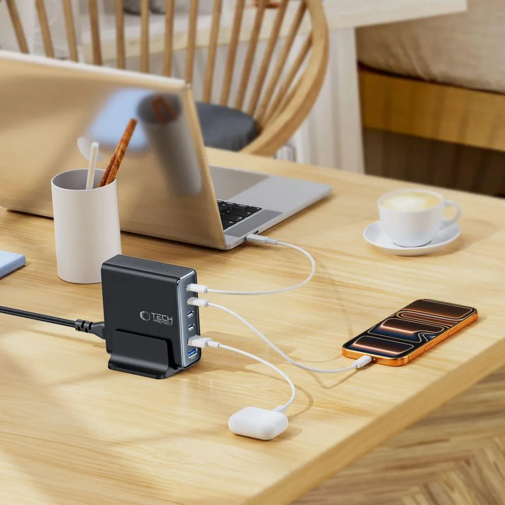 OnlyTech Caricabatterie Da Scrivania 500W Con 8 Porte USB 6 USB-C 100W E 65W E 2 USB-A 20W GAN3 - 6