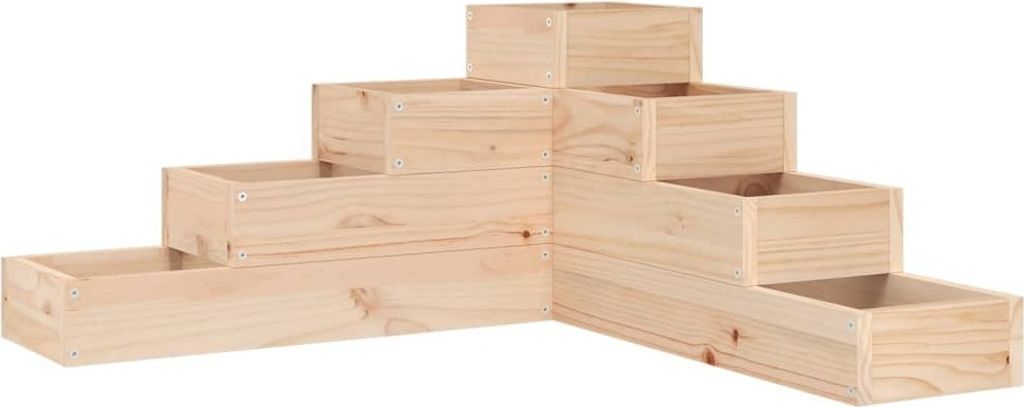 Pflanzentreppe 4 Stufen 80,5x79x36 cm Massivholz Kiefer