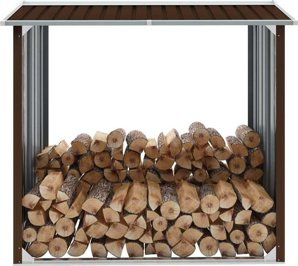 Brennholzlager Verzinkter Stahl 172x91x154 cm Braun , Kaminholzregale Design 2024