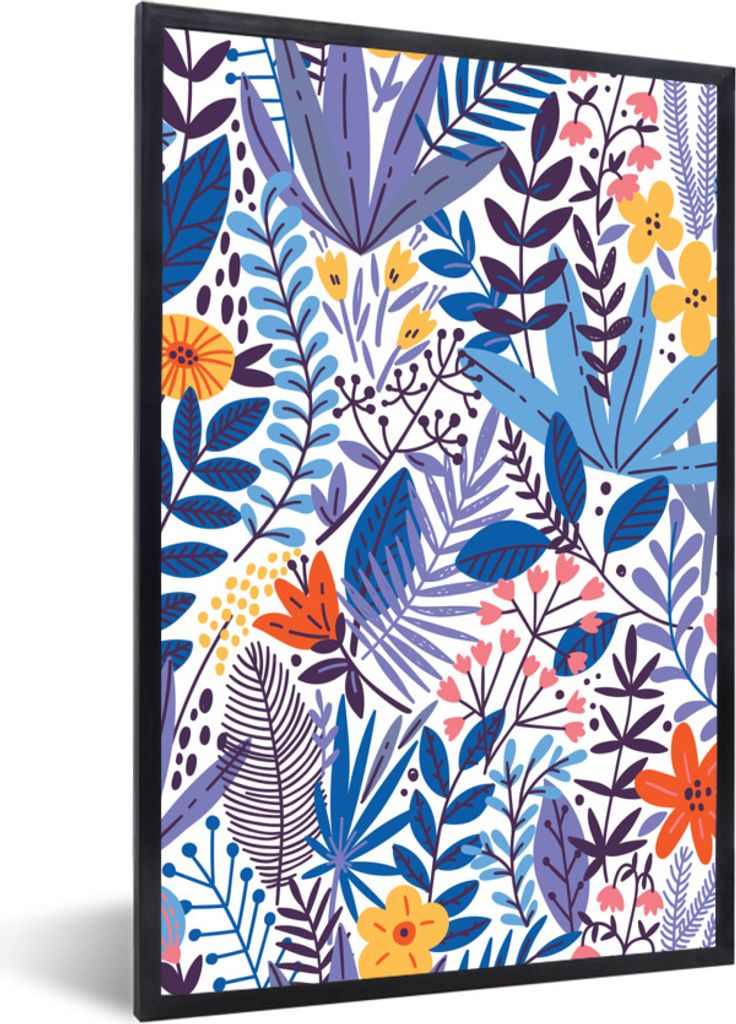 MuchoWow Gerahmtes Poster Sommer - Natur - Muster 20x30 cm - Poster mit Schwarzem Bilderrahmen Wandposter Rahmen Foto Bilder - Drucken - Bilder P...
