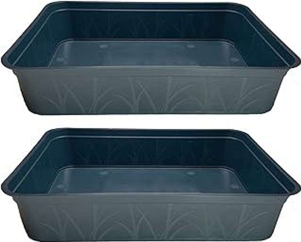 KRONLY 2 Stück stabile Pflanzschale ohne Bodenlöcher 38 x 28 x 8cm - Pikierschale für Pflanzen Wanne Schalen Garten Anzucht