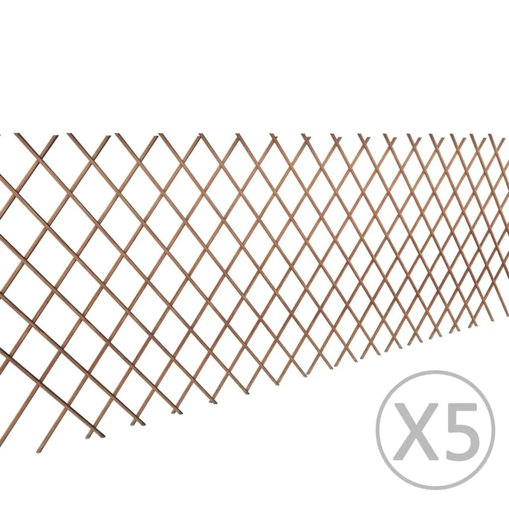 Clôture osier anti-vent 180x90 cm - Solution séparation jardin 5 pcs