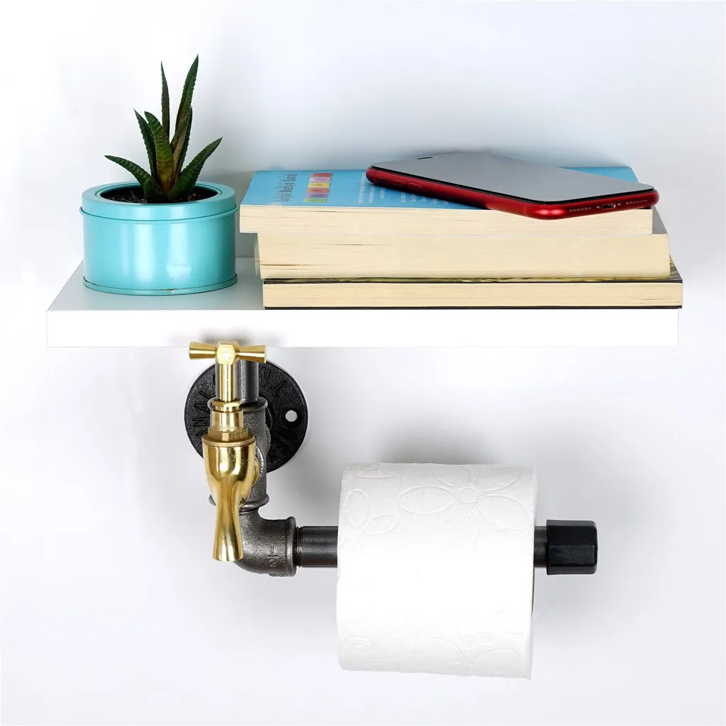 Porte-rouleau Papier Toilette sans Perçage Blanc Stable Skye Decor MDF