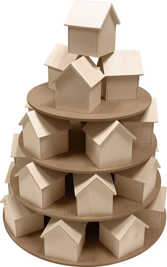 Calendrier de l'Avent réutilisable : 24 maisons bois pour zéro déchet Noël