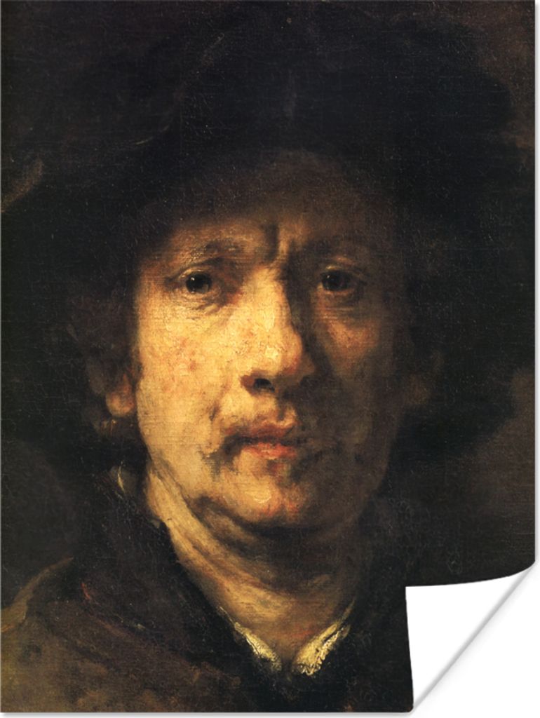 MuchoWow Poster Selbstbildnis - Rembrandt van Rijn 60x80 cm - Schlafzimmer Dekoration