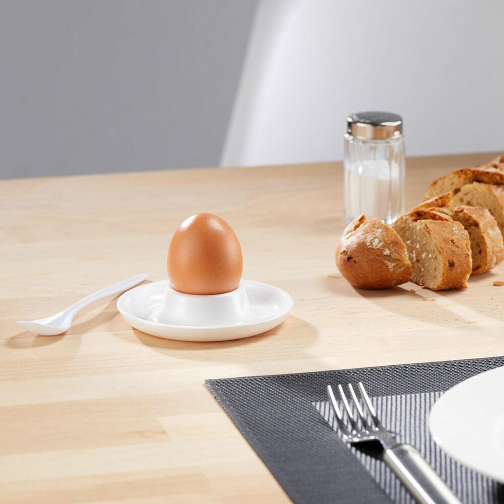 Set Di 6 Portauova In Porcellana Bianca - Impilabili, Eleganti, Perfetti Per La Colazione E La Tavola