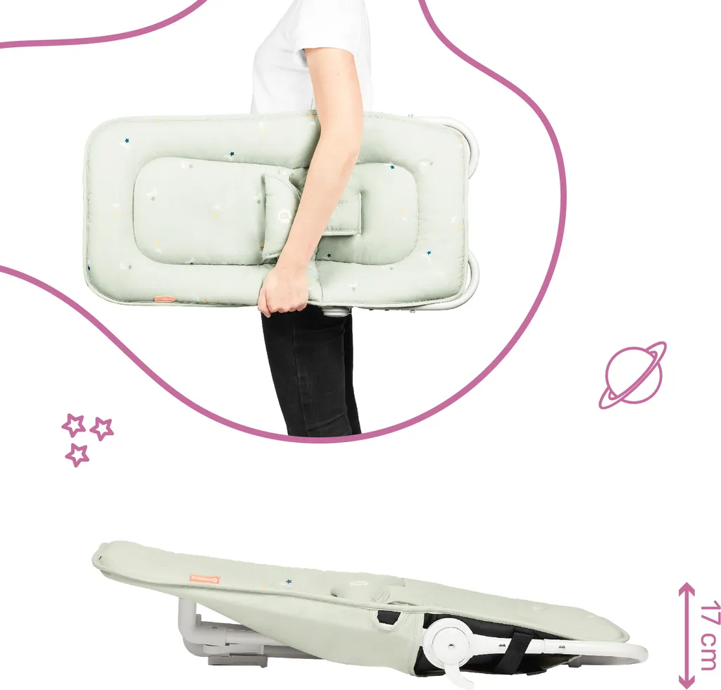 Badabulle Chaise Longue Bébé Pliante et Ultra-Compacte - Vert Lichen - 4