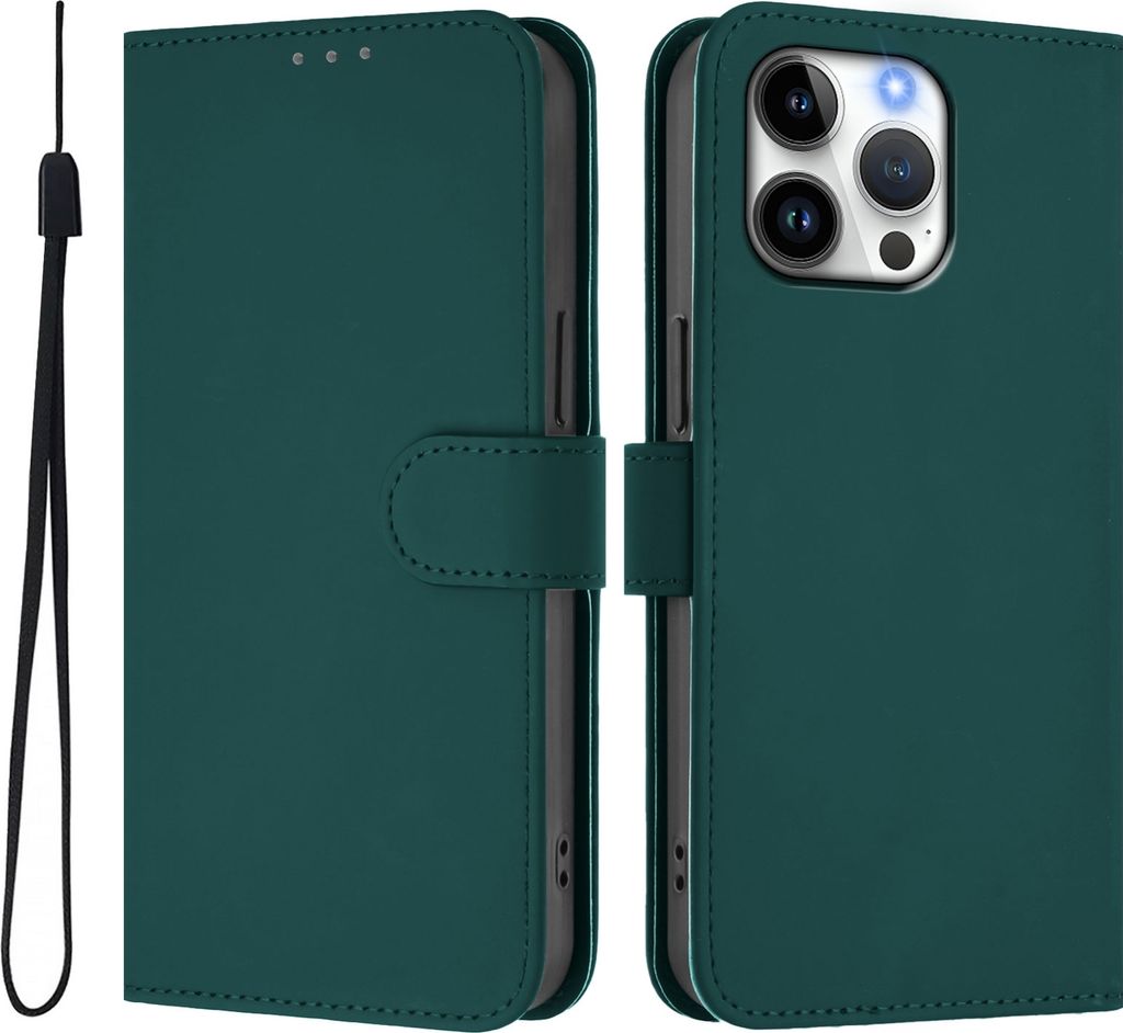 Mobigear Urban Wallet iPhone 16 Pro Max Hülle Klapphülle Geldbörse - Grün