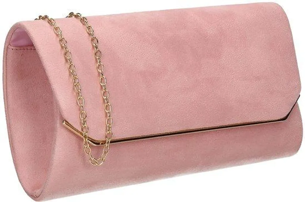 Sac bandoulière rose de cérémonie, pochette à rabat mariage et fête