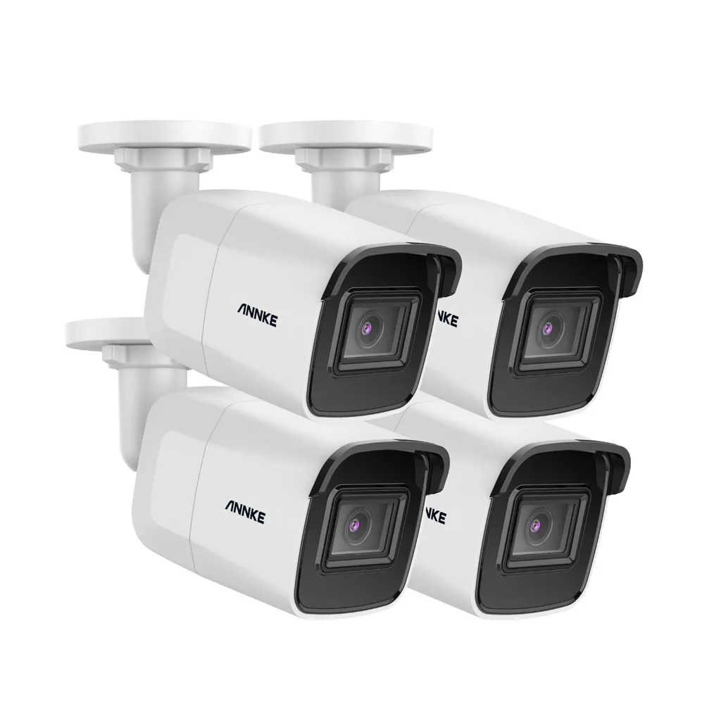 Caméra de sécurité 8MP Ultra HD 4K extérieure étanche - Lot de 4 pièces