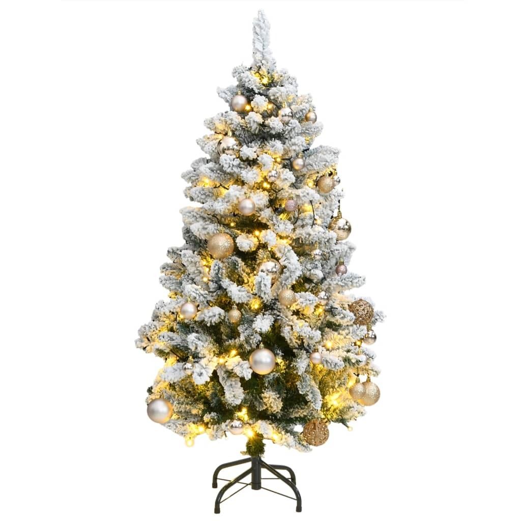 Maison Exclusive - Künstlicher Weihnachtsbaum Klappbar 150 LEDs & Kugeln 150 cm