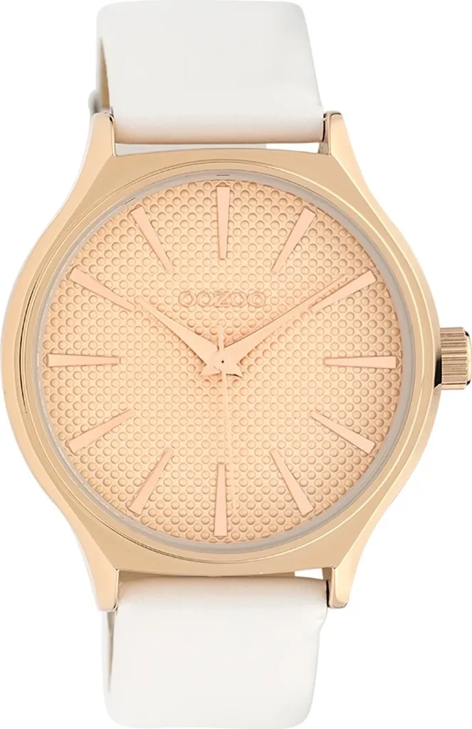 Montre Oozoo Timepieces blanche pour femme élégante et tenue de bureau