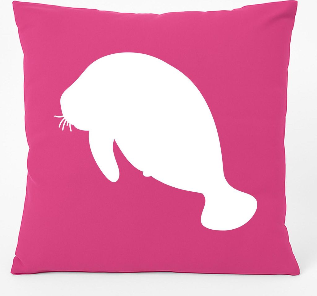 Huuraa Kissen Seekuh Silhouette 40x40cm mit Füllung Fuchsia Baumwolle Dekokissen Geschenkidee