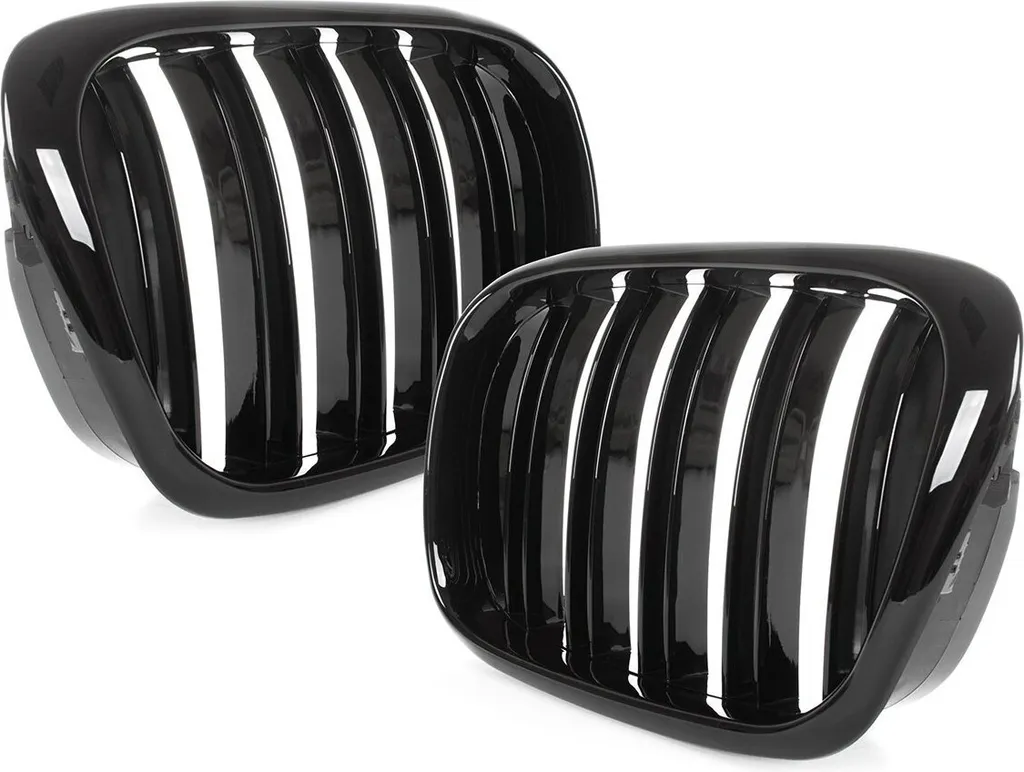 Haricots de Calandre Double Barre Noir Laqué BMW E39 Série 5 2000-2004