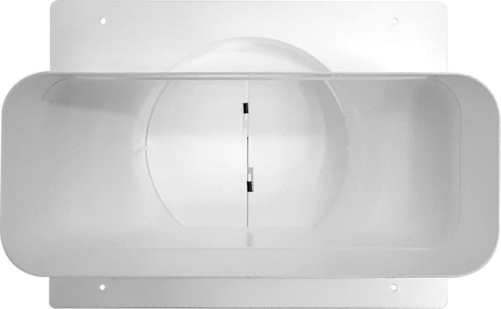 ZSB Maueranschlußstutzen Flow 150 rund/eckig 227x94 mm mit Rückstauklappe / Anschluss Flachkanal / Compair flow (System Ø 150)