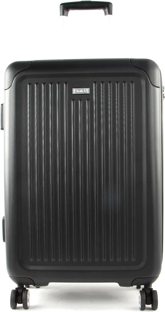 Valigia Stratic Stripe Nero - Trolley Rigido 4 Ruote per Vacanze