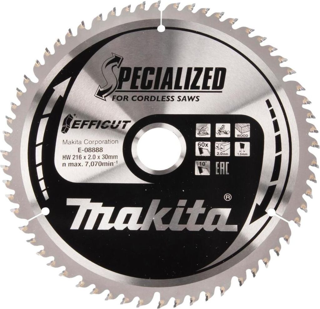 Makita E-08888 Efficut Sägeblatt 216x30 mm 60 Zähne