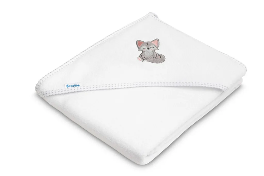 Asciugamano con Cappuccio White Wolf 100x100 Cotone Certificato