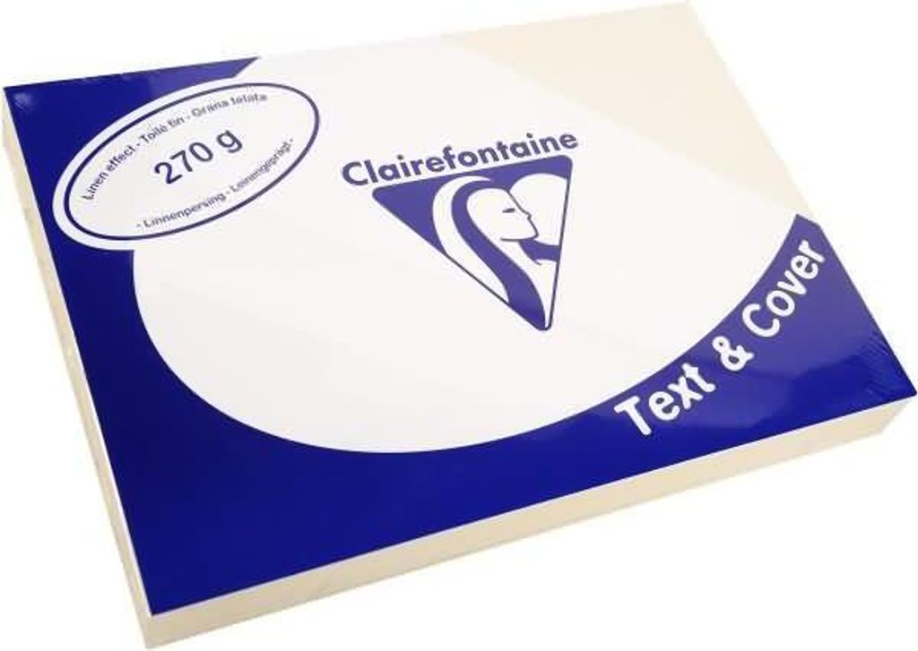 Clairefontaine Leinengeprägtes Papier 270 g/m² DIN-A4 Elfenbein 100 Blatt
