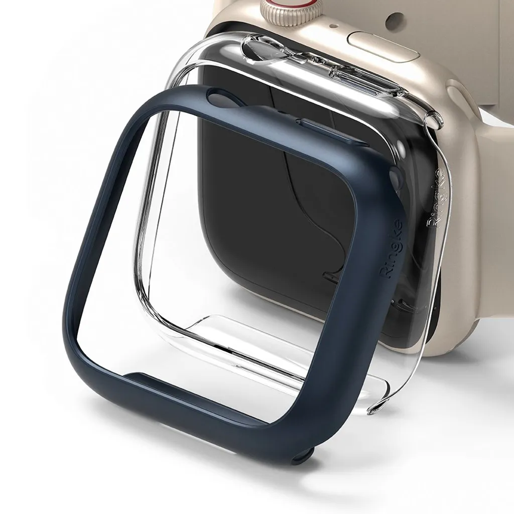 Custodia Ringke Slim Apple Watch 45mm (2 Pack) - Trasparente & Blu