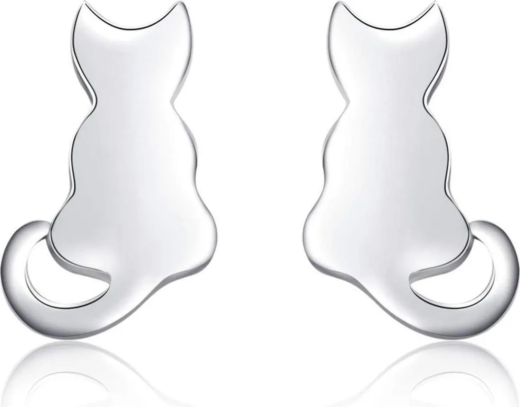 Boucles d'oreilles chat argent sterling 925 bijou femme et fille