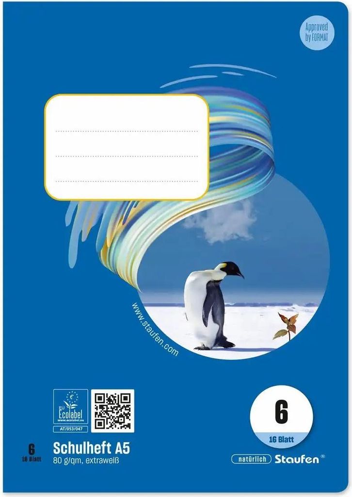 Staufen Schulheft Style Lineatur 6 blanko 16 Blatt 80g/m² DIN A5