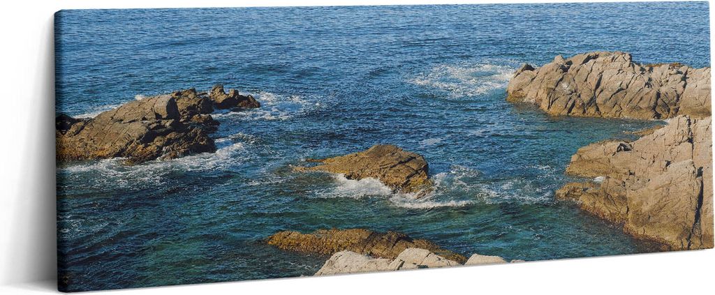 Die Küste der Costa Brava – Leinwandbild Wandbild – 125x50 cm – Leinwandbilder – Wandbilder – Schlafzimmer – Flur