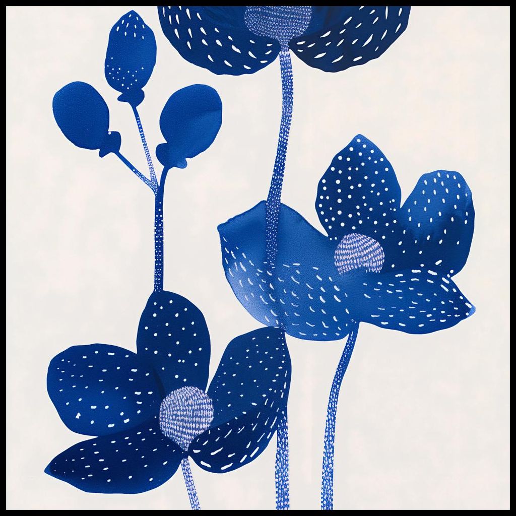 Plakat 80x80cm Nachtblumen