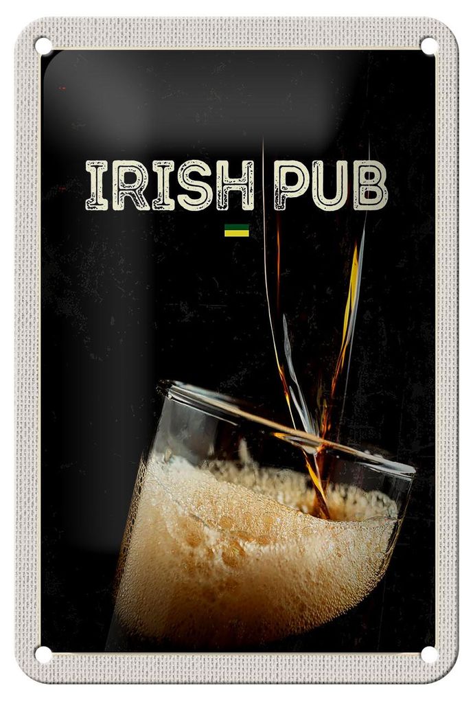 Blechschild Reise 12x18cm Irland Alkohol Bier feiern Dekoration