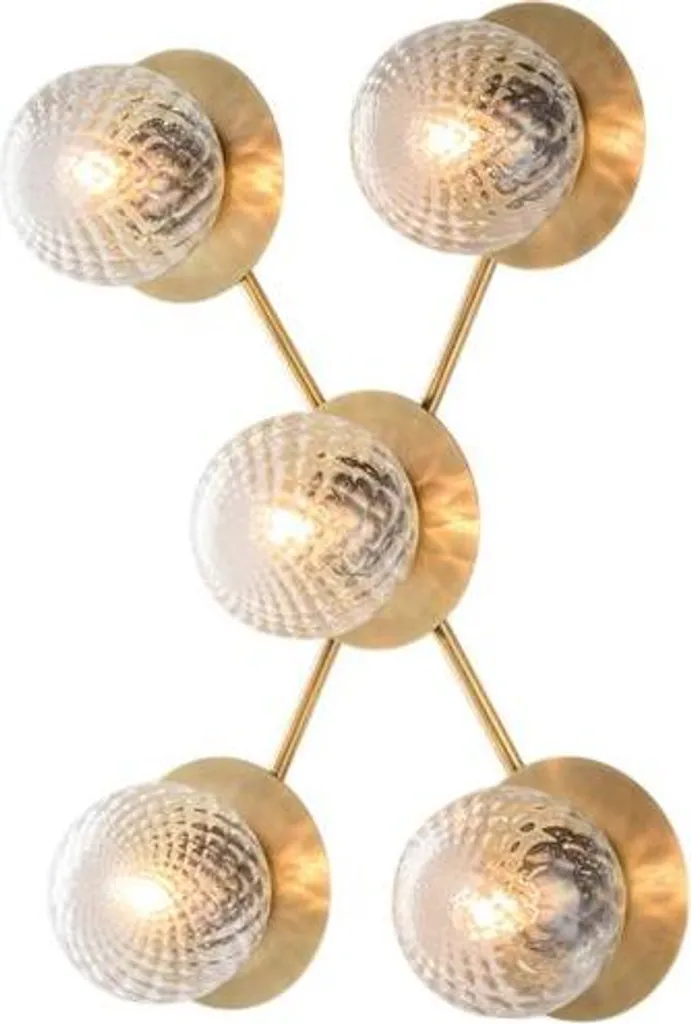 Plafonnier Classique 5 Branches en Fer Bronzé pour Grand Salon Armonia