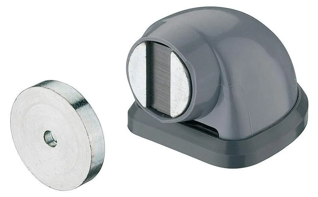 Butée de porte magnétique grise 20kg - Aimant ultra-puissant sol ou mur