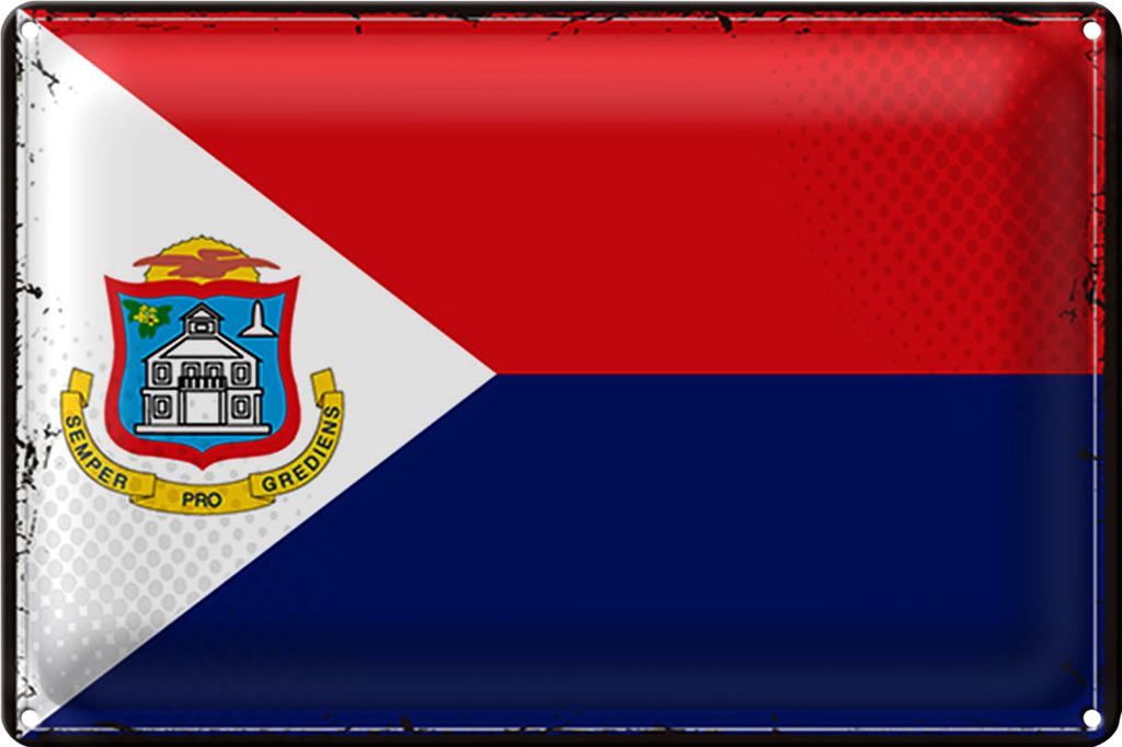 Blechschild Flagge Sint Maarten 30x20cm Retro Sint Maarten