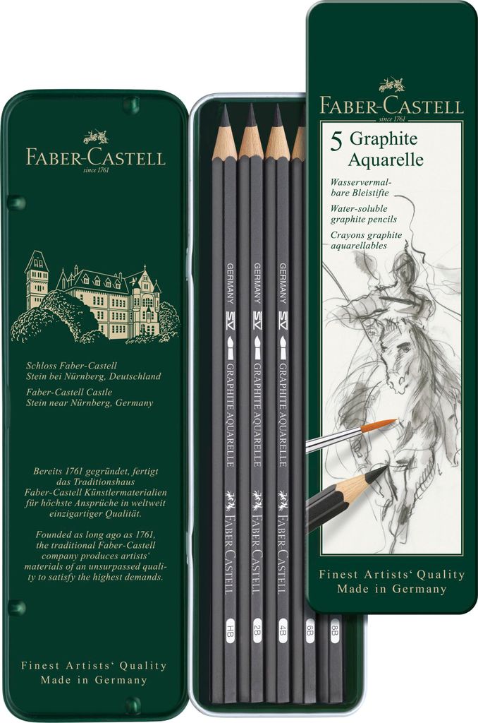 FABER-CASTELL Bleistift GRAPHITE AQUARELLE 5er Etui Produktbild 