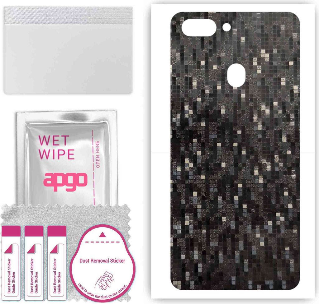 apgo Rückseite Schutzfolie, Skin, kompatibel mit Realme 2 Pro, Hinten Displayschutzfolie aus Vinylfolie, kratzfest, einfache Montage - Carbon Blac...
