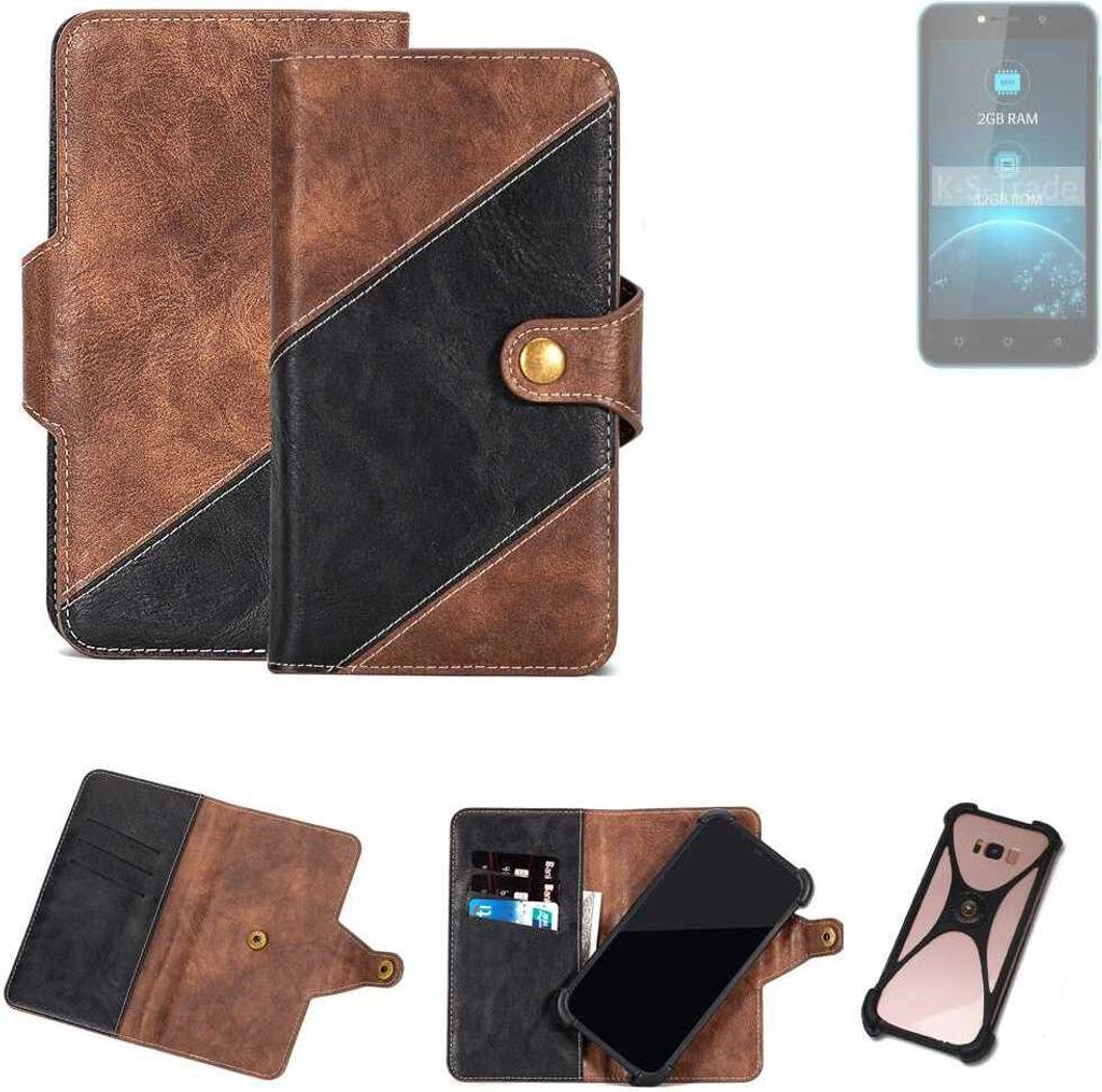 K-S-Trade Handyhülle Schutzhülle Bookstyle Case kompatibel mit Lava Z21 Klapphülle Cover Hülle Schutztasche 1x