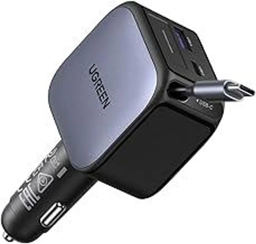 UGREEN Nexode 60W Caricabatteria Auto Estraibile 3 Porte per iPhone 17