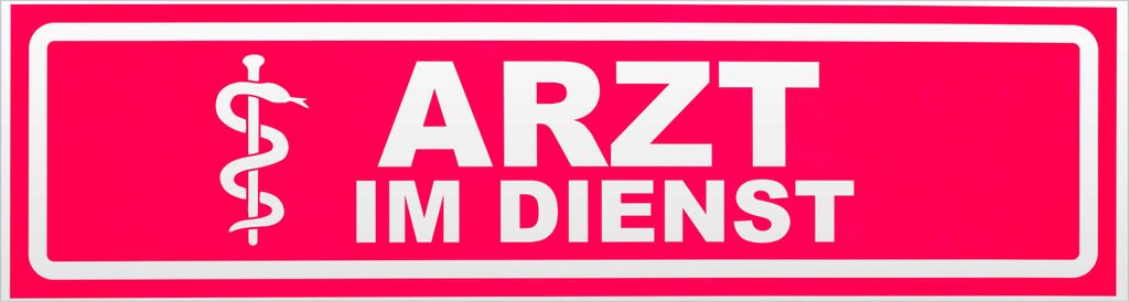 Kiwistar Arzt im Dienst Motiv 1 invertiert Magnetschild Schild magnetisch - 30cm Neonpink - Magnetfolie für Auto PKW Kfz