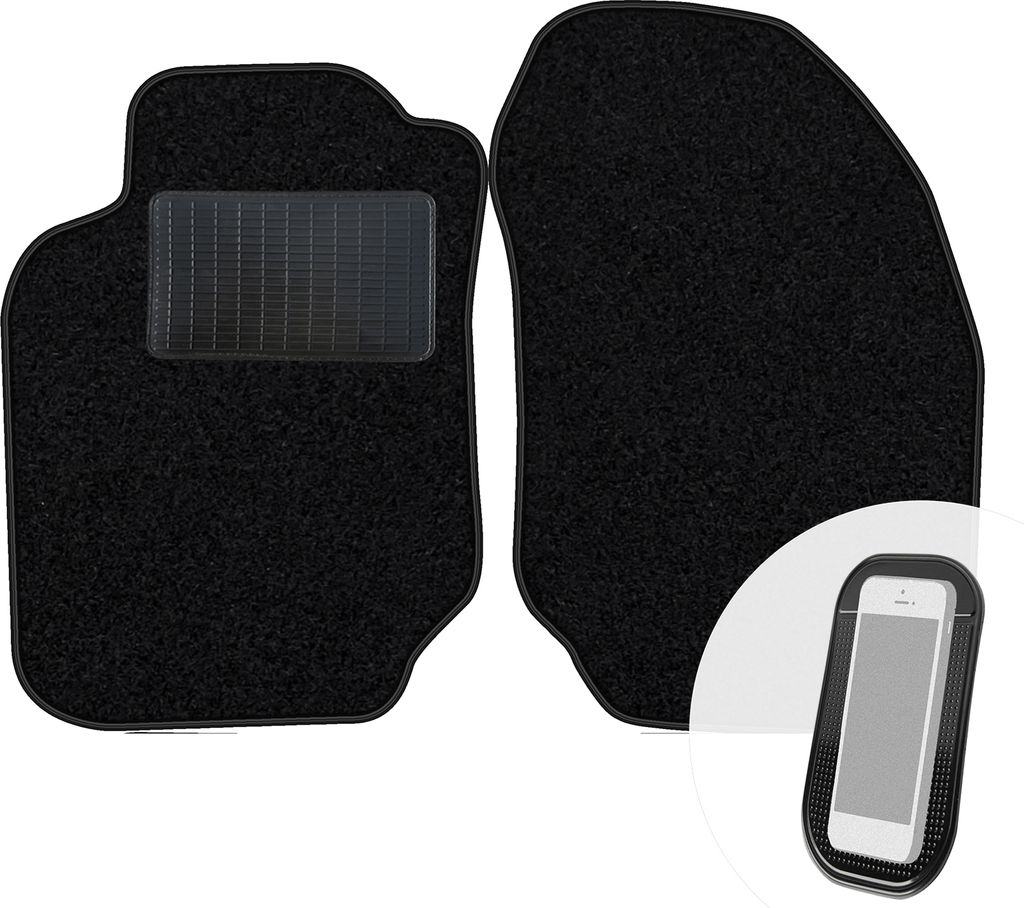 moto-MOLTICO Vorne Fußmatten Auto Velours Autoteppiche Schwarz Automatten Set 2-teilig passend für Nissan Almera 2000-2006