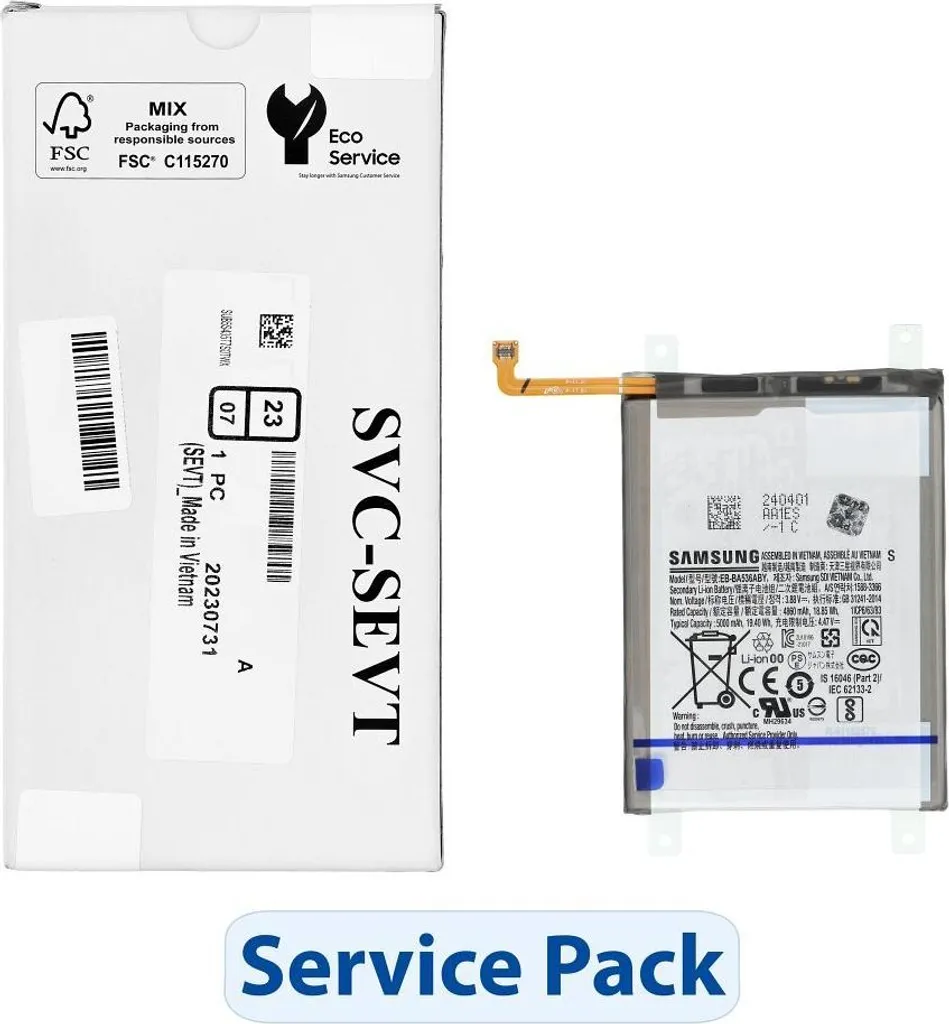 Réparer Samsung A33 5G avec la Batterie EB-BA536ABY Originale Service Pack