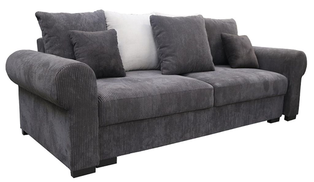 Schlafsofa big xxl Lümmel Wohnzimmer Couch 256cm Bettfunktion Sofa Couchen Stoff